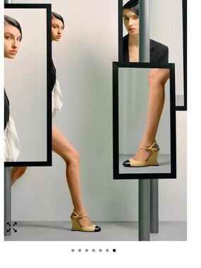 Arezzo Jamie chic leather high heel wedge shoes new 8 m